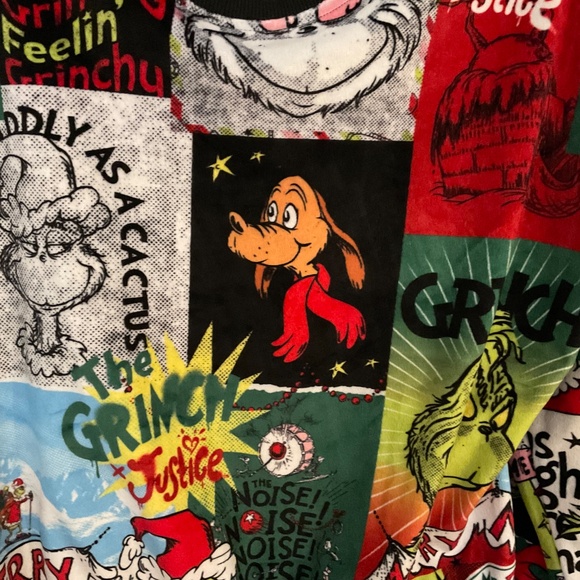 Grinch velour shirt,Justice large. - Picture 2 of 8
